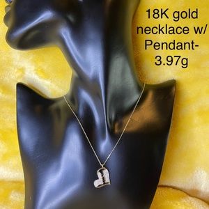 18K real gold necklace with pendant